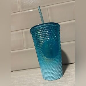 Starbucks Aqua Textured Tumbler with Straw 16 Oz